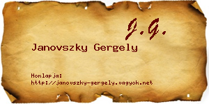 Janovszky Gergely névjegykártya